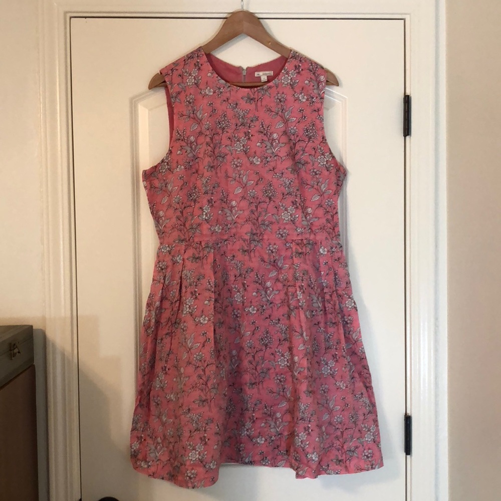 Pink floral cotton dress